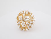Antique 10K Gold Brooch Pendant with Seed Pearls, alternate view 3