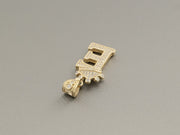 14K Gold E Letter CZ Crown Pendant, alternate view 8
