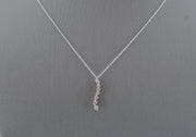 14K White Gold Diamond Pendant Necklace, alternate view 3