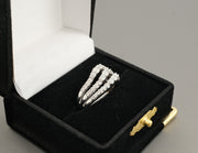 14K White Gold Wavy 2 Row Diamond Ring, alternate view 5