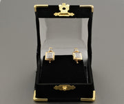 14K Yellow Gold Diamonds Square Earrings, alternate view 8