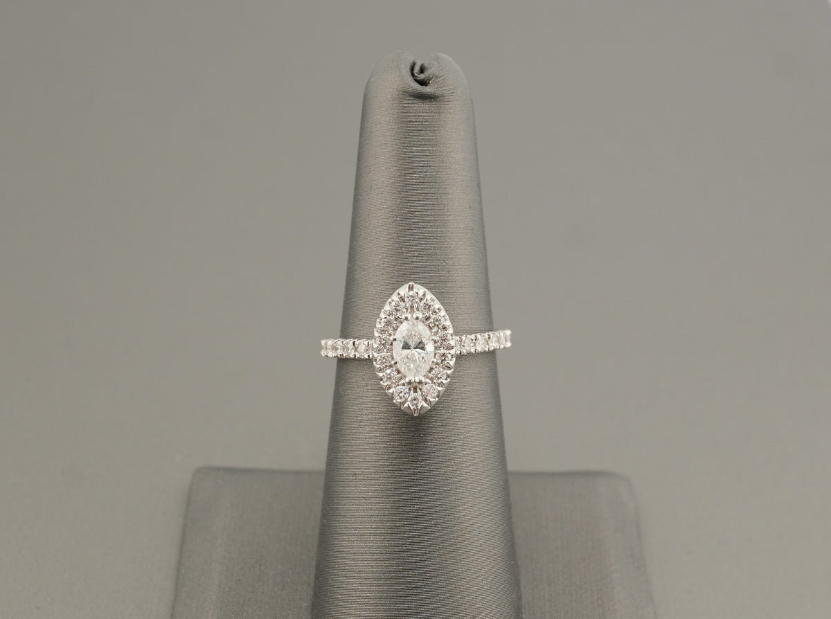 14K White Gold Marquise Diamond Ring