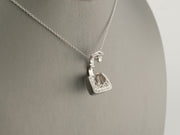 14K White Gold Diamond Purse Locket Pendant, alternate view 3
