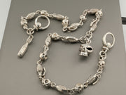 Sterling Silver Skull Necklace Waist Belt Chain, alternate view 3