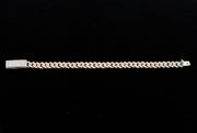14K Rose and White Gold Two Tone Diamond Pave Cuban Bracelet, alternate view 3