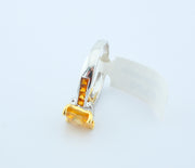 14K White Gold Square Citrine Diamonds Ring, alternate view 4
