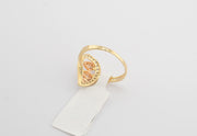 18K Yellow Rose Gold CZ Paisley Drop Ring, alternate view 7