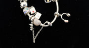 Pandora 925 Silver Bracelet Plain with Charms, alternate view 2