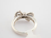 925 Silver with Diamonds Bow Ring, alternate view 3