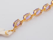 14K Gold Purple Amethyst Gemstones Bracelet, alternate view 8