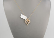 14K Gold Diamond Heart Pendant, alternate view 4