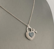 925 Silver and Diamonds Heart Key Necklace, alternate view 7