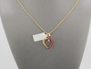 14K Gold Diamond and Rubies Heart Pendant, alternate view 5