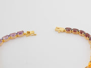 14K Gold Multicolor Gemstones Rainbow Tennis Bracelet, alternate view 7