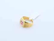 14K Yellow Gold Rubies Diamonds Ring, alternate view 7