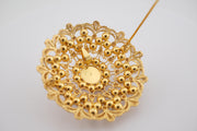 Antique 10K Gold Filigree Brooch Pendant with Seed Pearls Snowflake, alternate view 4