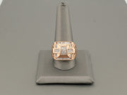 14K Rose Gold Square Diamond Ring