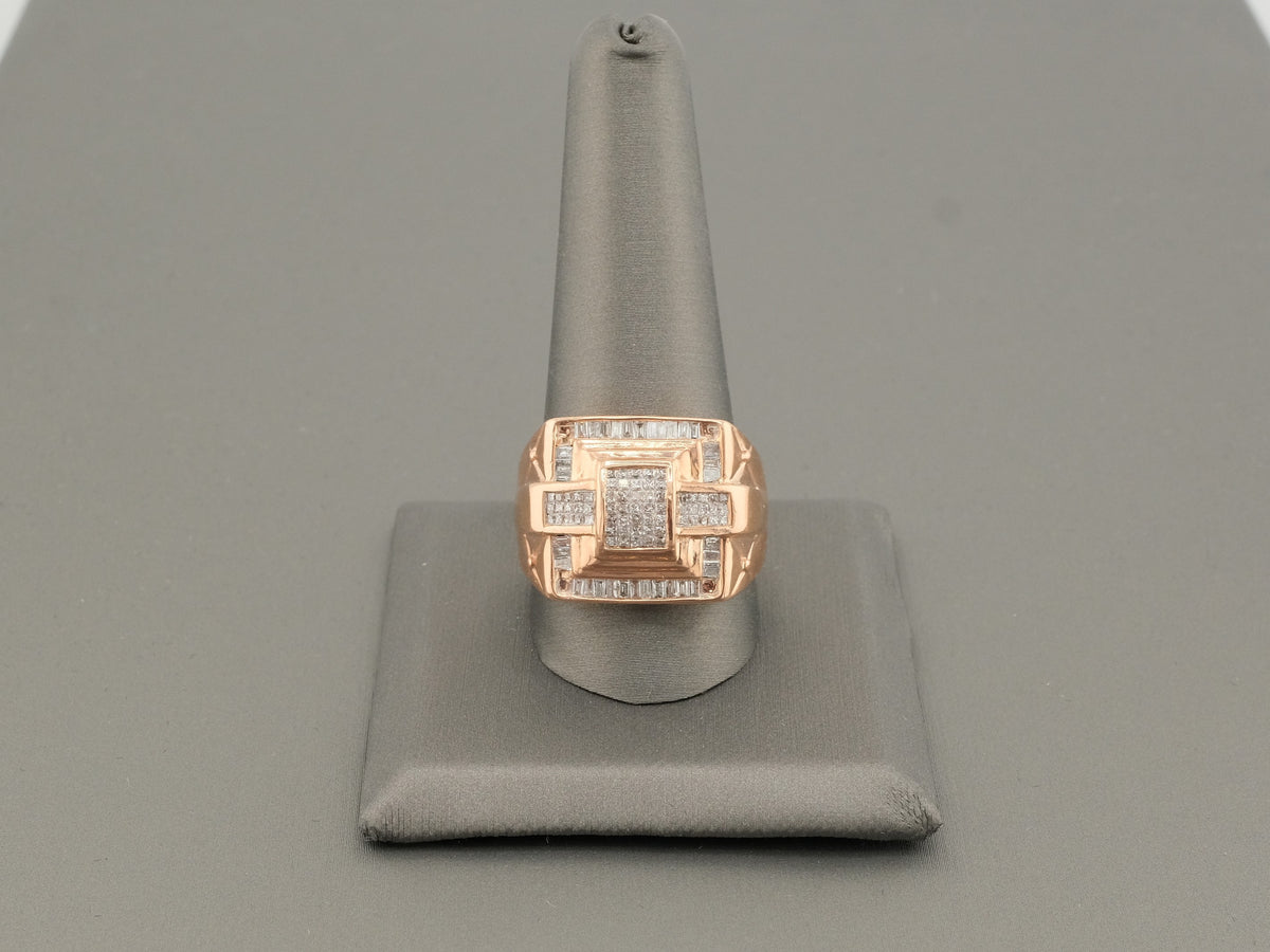 14K Rose Gold Square Diamond Ring