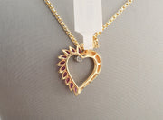14K Gold Diamond and Rubies Heart Pendant, alternate view 2