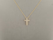 14K Gold Diamonds Cross Pendant
