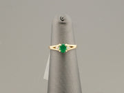14K Gold Emerald Diamonds Ring
