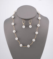 14K Gold Strass Crystal Ball Necklace and Earrings Set, alternate view 4