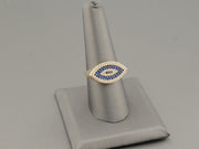 14K Gold CZ Eye Ring
