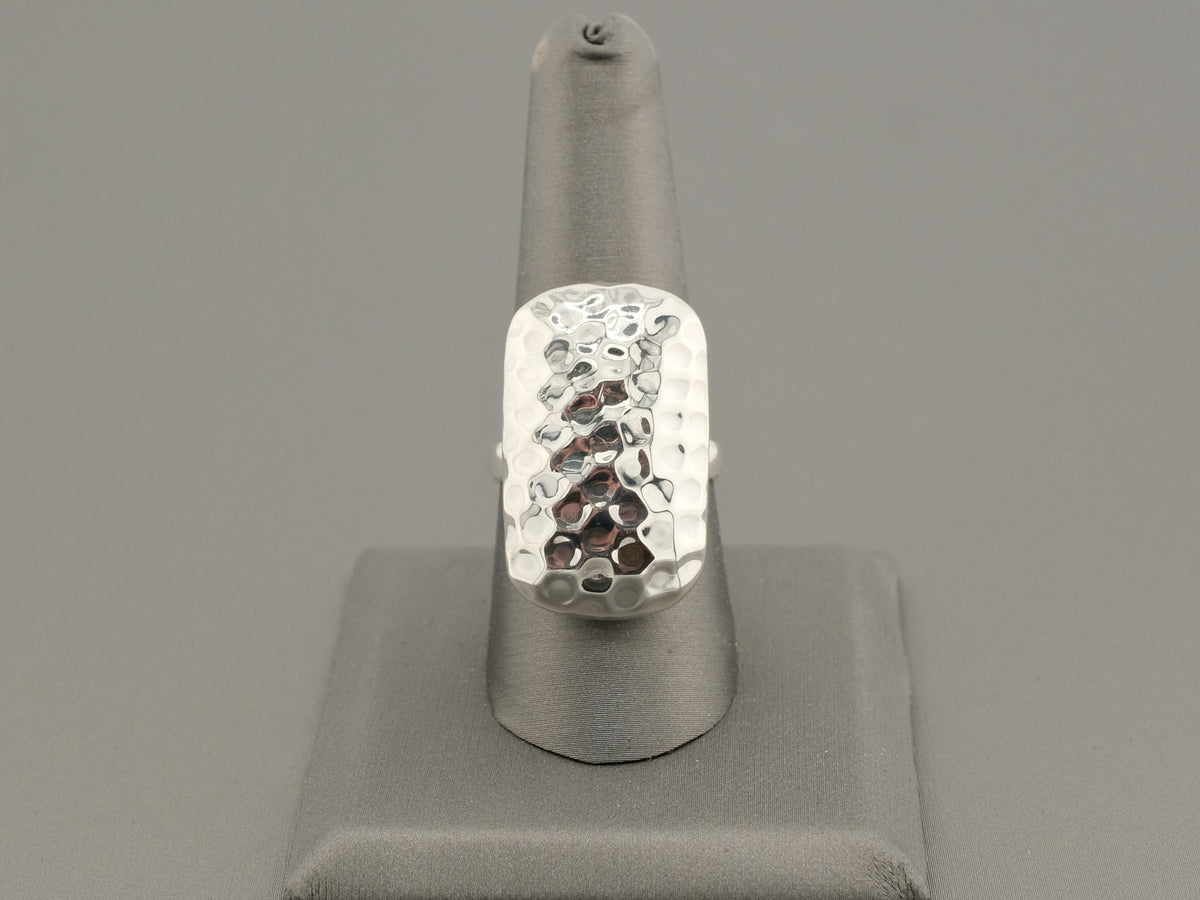 Sterling Silver Hammered Style Oversize Ring