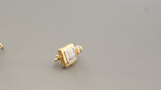 14K Yellow Gold Diamonds Square Earrings, alternate view 5