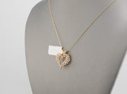 14K Gold Diamond Heart Pendant
