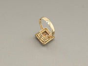 14K Gold CZ Champagne Stone Ring, alternate view 5