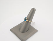 14K Gold Blue Topaz Diamonds Ring, alternate view 2