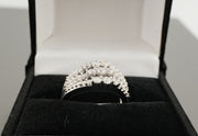 14K White Gold Wavy 2 Row Diamond Ring, alternate view 6