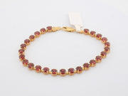 14K Gold Red Gemstones Gold Bracelet, alternate view 6