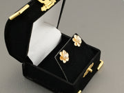 14K Gold Pearl Flower Studs Earrings, alternate view 6
