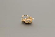 14K Yellow Gold Diamonds Square Earrings, alternate view 7