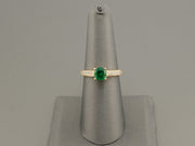 14K Gold Emerald CZ Ring