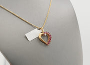14K Gold Diamond and Rubies Heart Pendant, alternate view 8