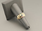14K Gold Sapphire Emerald Ruby Diamonds Vintage Ring, alternate view 6