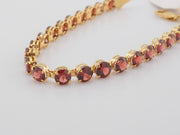 14K Gold Red Gemstones Gold Bracelet, alternate view 7