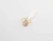 18K Yellow Rose Gold CZ Paisley Drop Ring, alternate view 5