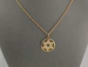 14K Gold Jewish David Star Pendant, alternate view 3