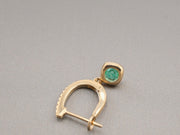 14K Gold Diamonds Emerald Earrings, alternate view 5