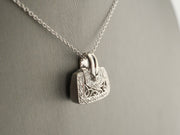 14K White Gold Diamond Purse Locket Pendant, alternate view 2