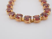 14K Gold Red Gemstones Gold Bracelet, alternate view 4