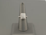 14K White Gold Rectangular Diamond Ring