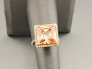 14K Gold CZ Champagne Stone Ring, alternate view 2