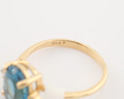 14K Gold Blue Topaz Diamonds Ring, alternate view 8