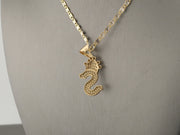 14K Gold CZ S Letter Crown Pendant, alternate view 5