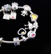 Pandora 925 Silver Bracelet Plain with Charms, alternate view 4